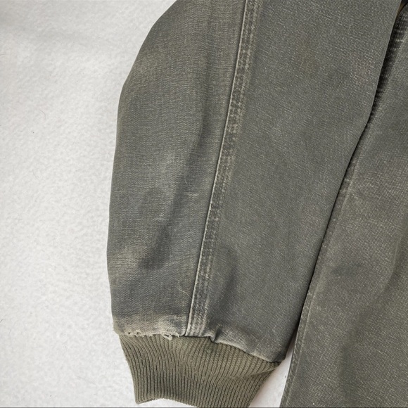 Vintage Carhartt Hooded Jacket Quilt Lined Size XL Army Green Y2K Work Grunge - Picture 8 of 12